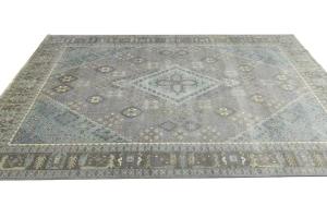 Muted Gray Triba Geometric 10X14 Joshaghan Oriental Rug