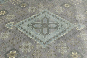 Muted Gray Triba Geometric 10X14 Joshaghan Oriental Rug
