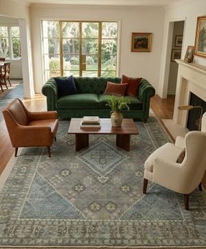 Taupe Tribal 9x12 Indo-Joshaghan Oriental Rug