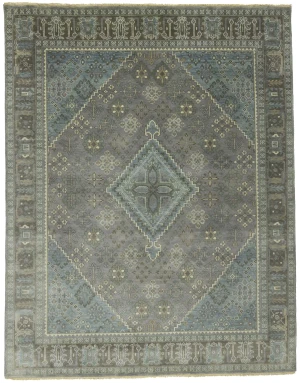 Muted Gray Tribal 8X10 Indo-Joshaghan Oriental Rug