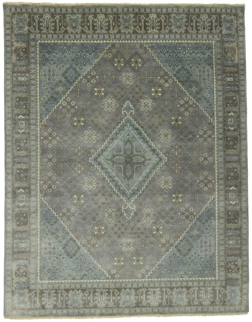 Muted Gray Tribal 8X10 Indo-Joshaghan Oriental Rug