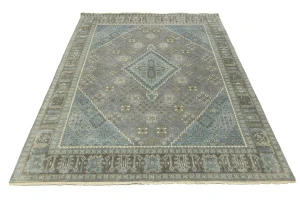 Muted Gray Tribal 8X10 Indo-Joshaghan Oriental Rug