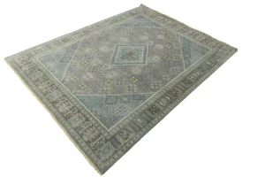 Muted Gray Tribal 8X10 Indo-Joshaghan Oriental Rug