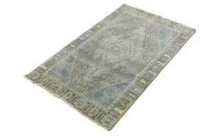 Muted Taupe Tribal 3X5 Indo-Joshaghan Oriental Rug