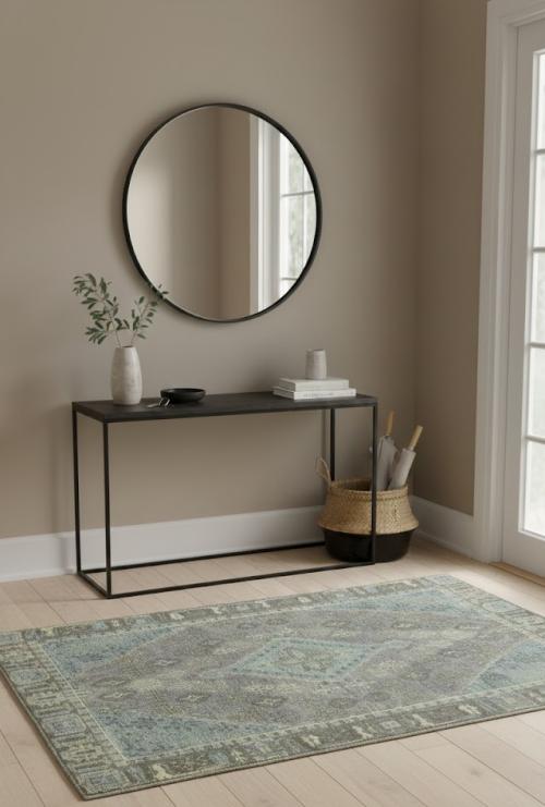 Muted Taupe Tribal 3X5 Indo-Joshaghan Oriental Rug