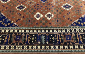 Rust & Navy Tribal 12x15 Indo-Joshaghan Oriental Rug