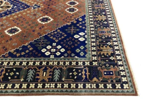 Rust & Navy Tribal 12x15 Indo-Joshaghan Oriental Rug