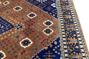 Rust & Navy Tribal 12x15 Indo-Joshaghan Oriental Rug