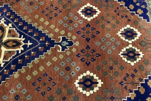 Rust & Navy Tribal 12x15 Indo-Joshaghan Oriental Rug