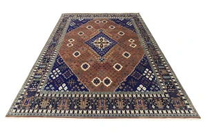 Rust & Navy Tribal 12x15 Indo-Joshaghan Oriental Rug