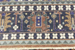 Rust & Navy Tribal 12x15 Indo-Joshaghan Oriental Rug