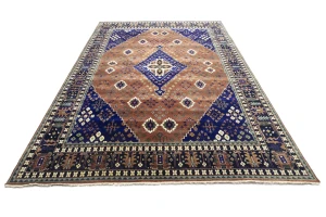 Rust & Navy Tribal 12x15 Indo-Joshaghan Oriental Rug