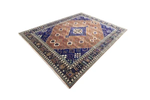 Rust & Navy Tribal 12x15 Indo-Joshaghan Oriental Rug