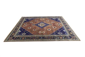 Rust & Navy Tribal 12x15 Indo-Joshaghan Oriental Rug