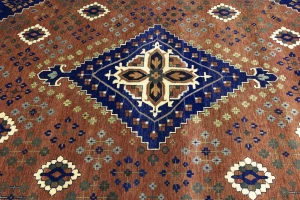 Rust & Navy Tribal 12x15 Indo-Joshaghan Oriental Rug