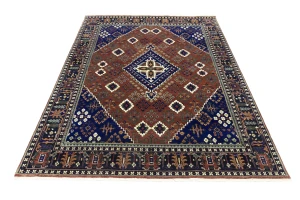 Rust & Navy Tribal 8X10  Indo-Joshaghan Oriental Rug