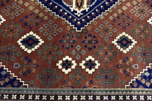 Rust & Navy Tribal 8X10  Indo-Joshaghan Oriental Rug