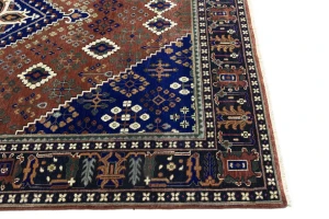 Rust & Navy Tribal 8X10  Indo-Joshaghan Oriental Rug