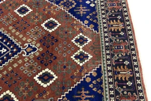 Rust & Navy Tribal 8X10  Indo-Joshaghan Oriental Rug