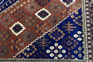 Rust & Navy Tribal 8X10  Indo-Joshaghan Oriental Rug