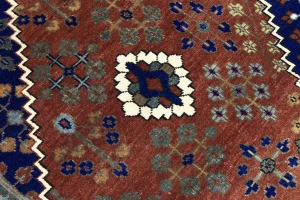 Rust & Navy Tribal 8X10  Indo-Joshaghan Oriental Rug