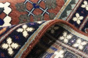 Rust & Navy Tribal 8X10  Indo-Joshaghan Oriental Rug