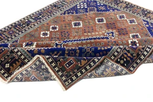 Rust & Navy Tribal 8X10  Indo-Joshaghan Oriental Rug