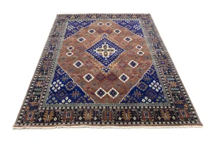 Rust & Navy Tribal 8X10  Indo-Joshaghan Oriental Rug