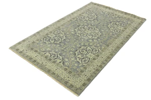 Muted Gray Floral Traditional 5X8 Oushak Chobi Oriental Rug