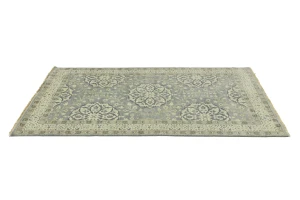 Muted Gray Floral Traditional 5X8 Oushak Chobi Oriental Rug