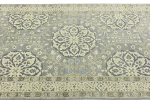 Muted Gray Floral Traditional 5X8 Oushak Chobi Oriental Rug