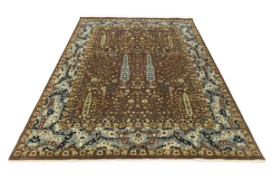 Mocca Floral Traditional 9X12 Oushak Chobi Oriental Rug