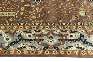 Mocca Floral Traditional 9X12 Oushak Chobi Oriental Rug