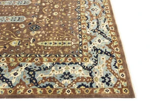 Mocca Floral Traditional 9X12 Oushak Chobi Oriental Rug