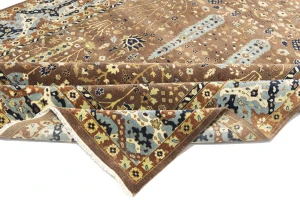 Mocca Floral Traditional 9X12 Oushak Chobi Oriental Rug