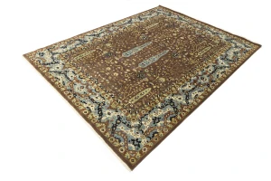 Mocca Floral Traditional 9X12 Oushak Chobi Oriental Rug