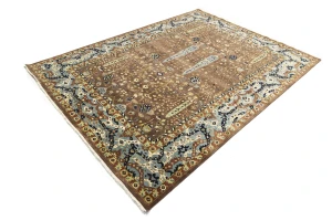 Mocca Floral Traditional 9X12 Oushak Chobi Oriental Rug