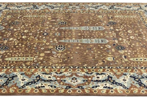 Mocca Floral Traditional 9X12 Oushak Chobi Oriental Rug