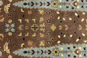 Mocca Floral Traditional 9X12 Oushak Chobi Oriental Rug