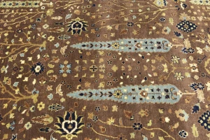 Mocca Floral Traditional 9X12 Oushak Chobi Oriental Rug