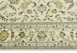 Ivory Traditional Floral 10x14 chobi Oriental Rug
