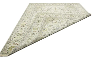 Ivory Traditional Floral 10x14 chobi Oriental Rug