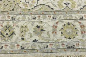 Ivory Traditional Floral 10x14 chobi Oriental Rug