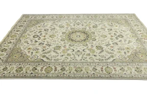 Ivory Traditional Floral 10x14 chobi Oriental Rug