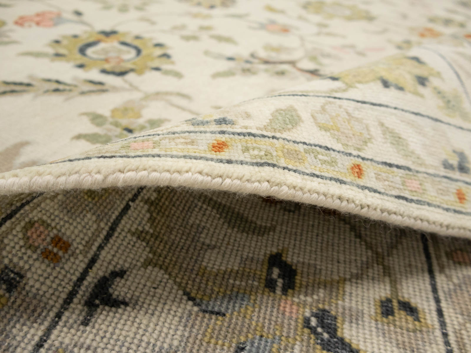 Ivory Traditional Floral 9x12 chobi Oriental Rug