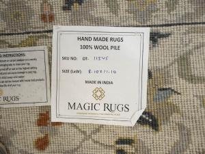 Ivory Traditional Floral 9x12 chobi Oriental Rug