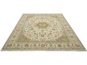 Ivory Traditional Floral 9x12 chobi Oriental Rug