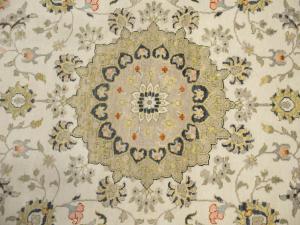 Ivory Traditional Floral 9x12 chobi Oriental Rug