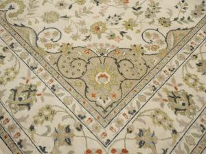 Ivory Traditional Floral 9x12 chobi Oriental Rug