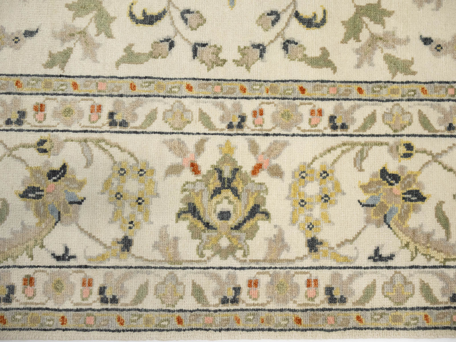 Ivory Traditional Floral 9x12 chobi Oriental Rug